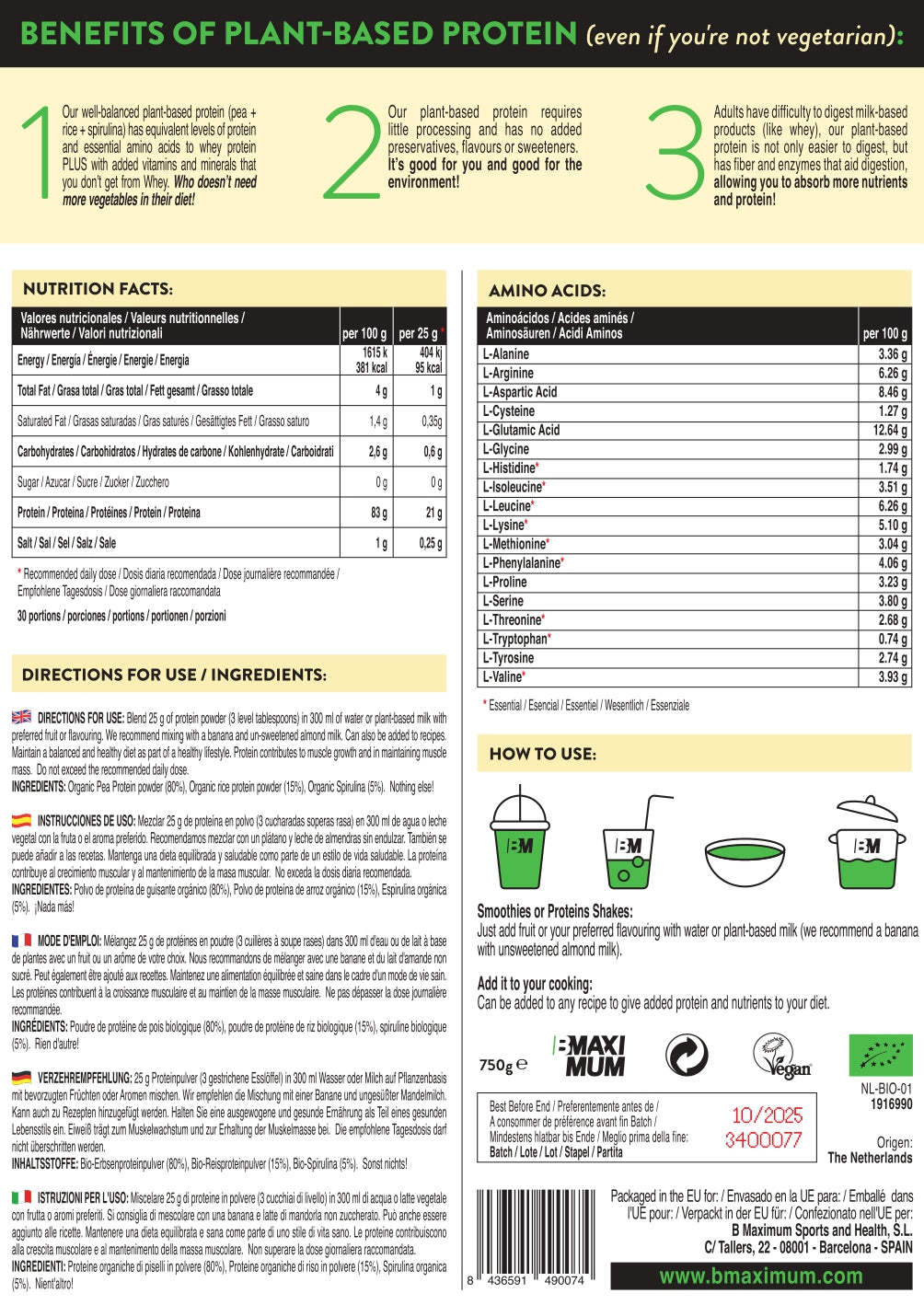 Pure Essential Plant-based protein - B Maximum