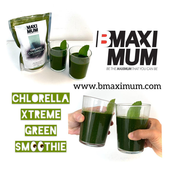 Recette de smoothie vert Xtreme utilisant de la poudre de chlorelle biologique B Maximum