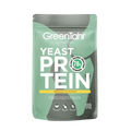 GreenTahr Yeast Protein package with banana flavor on a black background